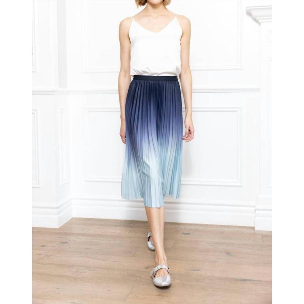 NEW ZERO DEGREE CELSIUS dip dye midi skirt in blue combo